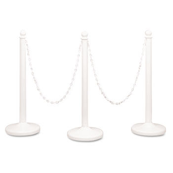 Tatco 12000 - Crowd Control Stanchions, Plastic, 14 x 39, White, 6/Boxtatco 