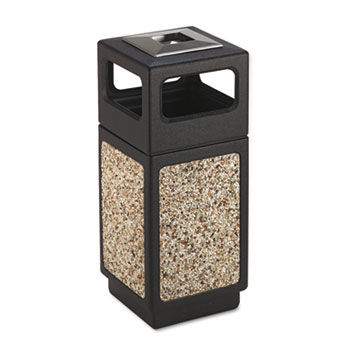 Safco 9470NC - Canmeleon Ash/Trash Receptacle, Square, Aggregate/Polyethylene, 15 gal, Blacksafco 