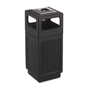 Safco 9474BL - Canmeleon Ash/Trash Receptacle, Square, Polyethylene, 15 gal, Textured Black