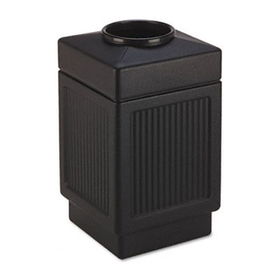 Safco 9475BL - Canmeleon Top-Open Receptacle, Square, Polyethylene, 38 gal, Textured Blacksafco 