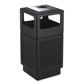 Safco 9477BL - Canmeleon Ash/Trash Receptacle, Square, Polyethylene, 38 gal, Textured Blacksafco 