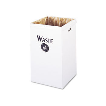 Safco 9745 - Corrugated Waste Receptacle, Square, 40 gal, Whitesafco 