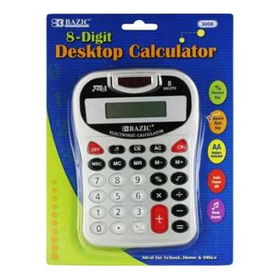 BAZIC 8-Digit Silver Desktop Calculator w/ Tone Case Pack 48