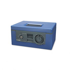 Security Box w/Dual Lock, Removable Cash/Coin Tray, Steel, Bluecarl 