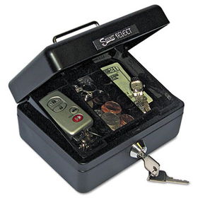 Select Individual-Size Cash Box, 4-Compartment Tray, 2 Keys, Black/Silver Handlecompany 