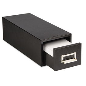 Buddy Products 13354 - Steel Single Drawer Card Cabinet Holds 1,500 3 x 5 Cards, 16 Deep, Black