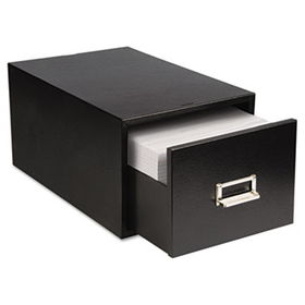 Buddy Products 13694 - Steel Single Drawer Card Cabinet Holds 1,500 6 x 9 Cards, 16 Deep, Black