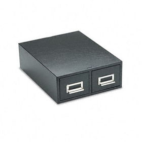 Buddy Products 16354 - Steel Double Drawer Card Cabinet Holds 3,200 3 x 5 Cards, 16 Deep, Black
