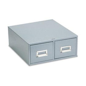 Buddy Products 16461 - Steel Double Drawer Card Cabinet Holds 3000 4 x 6 Cards, 16 Deep, Gray