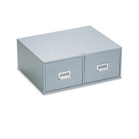 Buddy Products 16691 - Steel Double Drawer Card Cabinet Holds 3000 6 x 9 Cards, 16 Deep, Gray