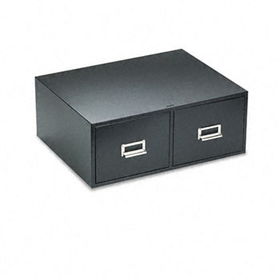 Buddy Products 16694 - Steel Double Drawer Card Cabinet Holds 3,000 6 x 9 Cards, 16 Deep, Black