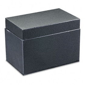 Buddy Products 4464 - Steel Card File Box with Hinged Lid Holds Approximately 400 4 x 6 Cards, Blackbuddy 