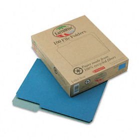 Recycled Paper File Folders, 1/3 Cut Top Tab, Letter, Blue, 100/Boxpendaflex 