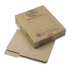 Recycled Paper File Folders, 1/3 Cut Top Tab, Letter, Natural, 100/Box