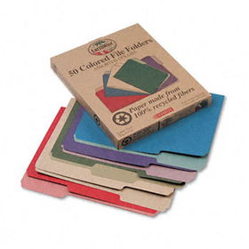 Recycled Paper File Folders, 1/3 Cut Top Tab, Letter, Assorted, 50/Boxpendaflex 