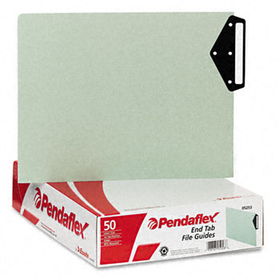 Pendaflex 05253 - Green End Tab Guides, Blank Metal Tabs, Pressboard, Letter, 50/Box