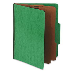 Pressguard Classification Folders, Letter, Six-Section, Green, 10/Box