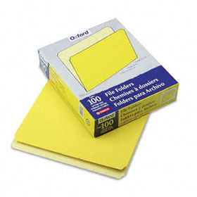 Two-Tone File Folder, Straight Top Tab, Letter, Yellow/Light Yellow, 100/Box
