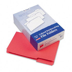 Two-Tone File Folders, 1/3 Cut Top Tab, Legal, Red/Light Red, 100/Box