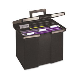 Portable File Storage Box, Letter, Plastic, 13 1/2 x 10 1/4 x 10 7/8, Blackpendaflex 