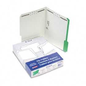 Reinforced Top Fastener Folders, 1/3 Cut, Letter, Green/Grid Interior, 50/Boxpendaflex 