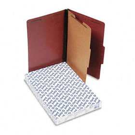 Pressboard Classification Folders, Legal, Four-Section, Red, 10/Boxpendaflex 