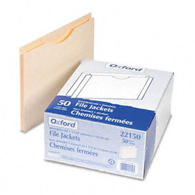Reinforced Top Tab File Jacket, 1 1/2 Inch Expansion, Letter, Manila, 50/Box