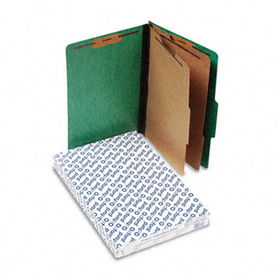 Pressguard Classification Folders, Legal, 2 Dividers/6 Section, Green, 10/Box