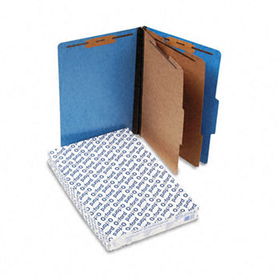 Pressguard Classification Folders, Legal, 2 Dividers, Light Blue, 10/Box