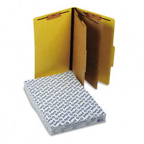Pressguard Classification Folders, Legal, 2 Dividers/6 Section, Yellow, 10/Box