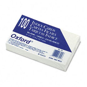 Unruled Index Cards, 3 x 5, White, 100/Packoxford 