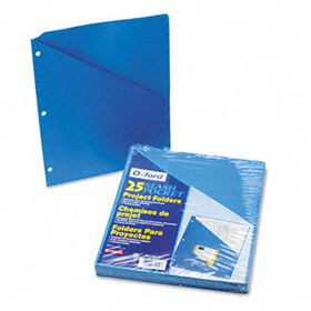 Essentials Slash Pocket Project Folders, 3 Holes, Letter, Blue, 25/Packpendaflex 