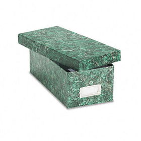 Card File, Lift-Off Lid, Holds 1,200 3 x 5 Cards, Green Marble Paper Board
