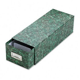 Card File with Pull Drawer Holds 1,500 3 x 5 Cards, Green Marble Paper Board