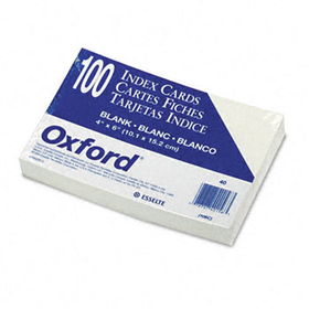 Unruled Index Cards, 4 x 6, White, 100/Packoxford 