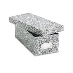 Card File with Lift-Off Lid Holds 1,200 3 x 5 Cards, Black/White Paper Board