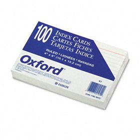Ruled Index Cards, 4 x 6, White, 100/Packoxford 