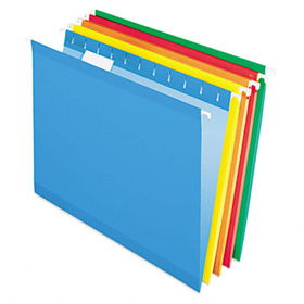 Reinforced Hanging Folders, Letter, Yellow, Red, Orange, Blue, Green, 25/Box