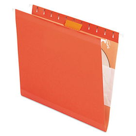 Reinforced Hanging Folders, 1/5 Tab, Letter, Orange, 25/Box