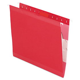 Reinforced Hanging Folders, 1/5 Tab, Letter, Red, 25/Box