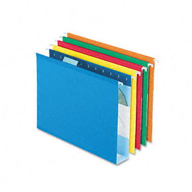 Reinforced 2"" Extra Capacity Hanging Folders, Letter, Assorted, 25/Box