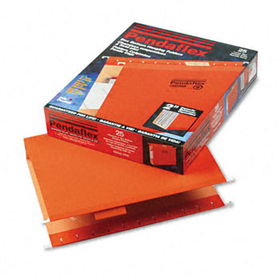 Reinforced 2"" Extra Capacity Hanging Folders, Letter, Orange, 25/Box