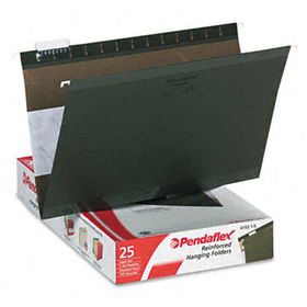 Reinforced Hanging Folders, 1/5 Tab, Legal, Standard Green, 25/Box