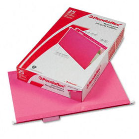 Reinforced Hanging Folders, 1/5 Tab, Legal, Pink, 25/Boxpendaflex 