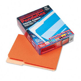 Interior File Folders, 1/3 Cut Top Tab, Letter, Orange, 100/Box