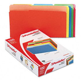 Interior File Folders, 1/3 Cut Top Tab, Legal, Bright Assorted, 100/Boxpendaflex 