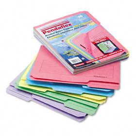 Printed Notes Folders with Fastener, 1/3 Cut Top Tab, Letter, Assorted, 30/Pack