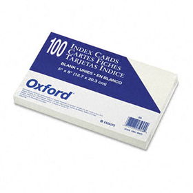 Unruled Index Cards, 5 x 8, White, 100/Packoxford 