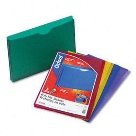Expanding File Jackets, Legal, Poly, Blue/Green/Purple/Red/Yellow, 5/Pack
