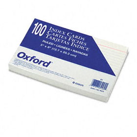 Ruled Index Cards, 5 x 8, White, 100/Packoxford 